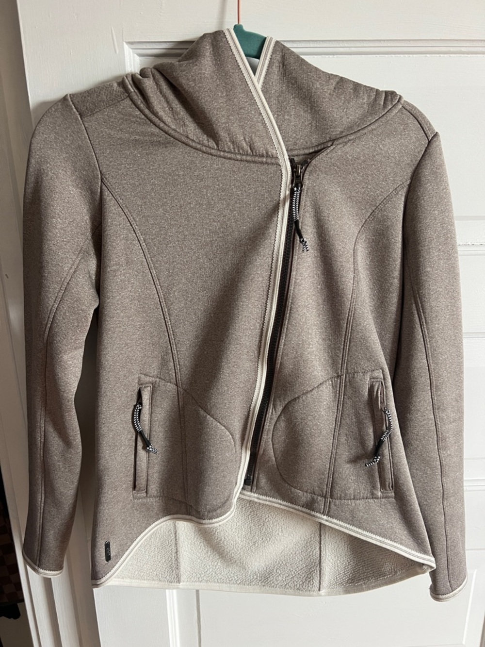 Lole Taupe Utility Jacket with Off-White Trim